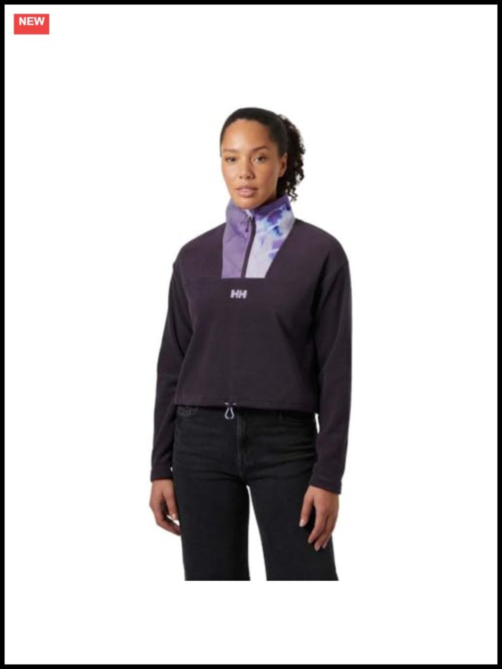 Women's Cropped Fleece Jacket Lightweight Warm Polar Half Zip Outdoor